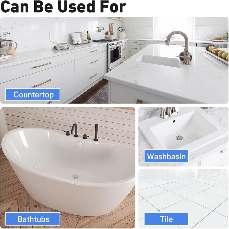 DWIL Tile Paint, Tub and Tile Refinishing Kit with Tools, Water-based Bathtub Paint - Low Odor, Easy to Use, 25-30sq.ft, 16.5oz, Semi-Gloss White - Image 5